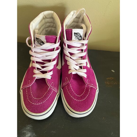 Vans Fuchsia and White High-Top Sneakers - Picture 3 of 9